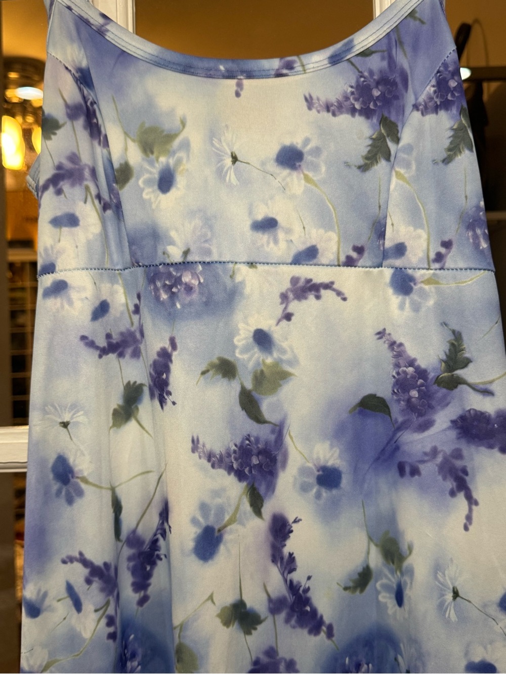🪻🦋 VINTAGE Y2K Blue Floral Maxi Slip Dress with Spaghetti Straps‎ 🦋🪻 - Picture 5 of 13